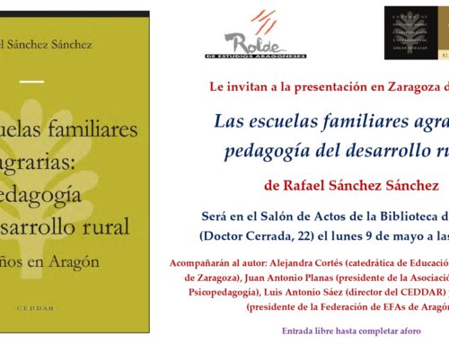 Presentación del libro: «Las escuelas familiares agrarias: pedagogía de desarrollo rural» de Rafael Sánchez